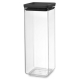 סט 3 מיכלי אחסון פלסטיק שקוף 2.5 ליטר, מכסה אפור בהיר וכהה Brabantia - ללא BPA