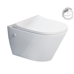 אסלה תלויה מונאליס 55 רימלס + מושב הידראולי Monalis Rimless WC