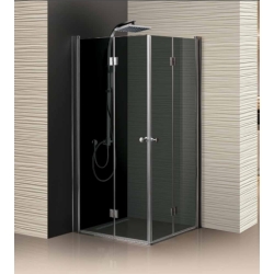 מקלחון פינתי הרמוניקה בעל זכוכית כהה