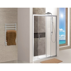 מקלחון חזית הזזה שתי דלתות פרופיל ניקל בעל מסגרת היקפית