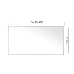 מראה מלבנית במסגרת אלומיניום