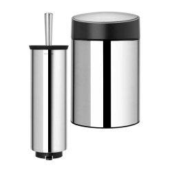 סט נתלה לשירותים Brabantia: פח סלייד נתלה 5 ליטר + מברשת אסלה עם אפשרות תלייה