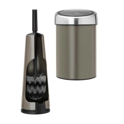 סט לשירותים עם פח נתלה Brabantia: פח טאץ נתלה 3 ליטר + מברשת אסלה לקונית